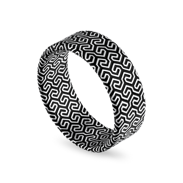 Maze Pattern Champlevé Ring